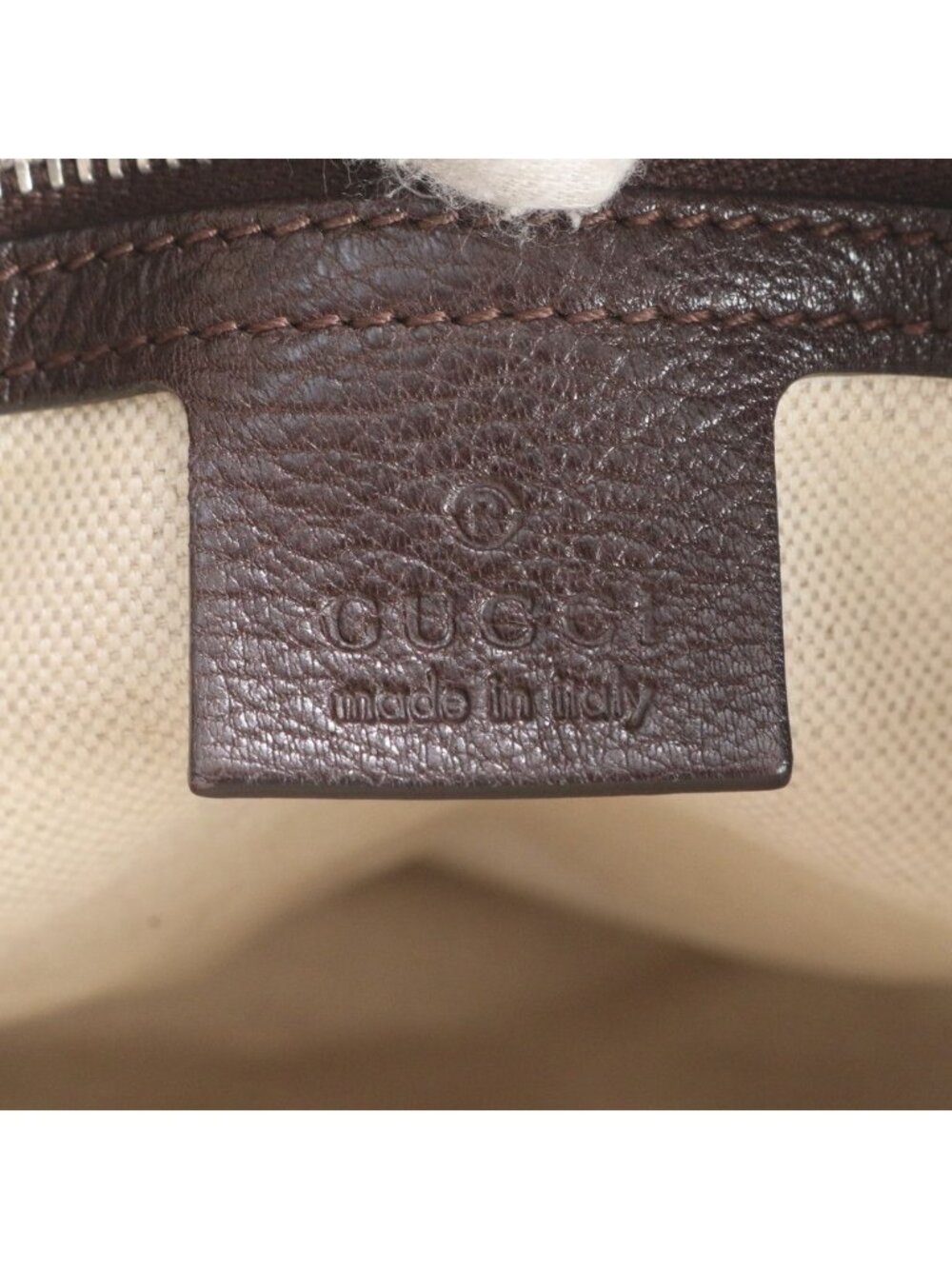 Gucci GG Canvas Techno Tag Mini Boston Leather Handbag Tote - Picture 8 of 9